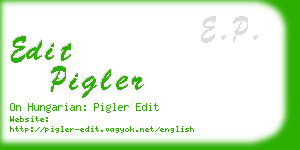 edit pigler business card